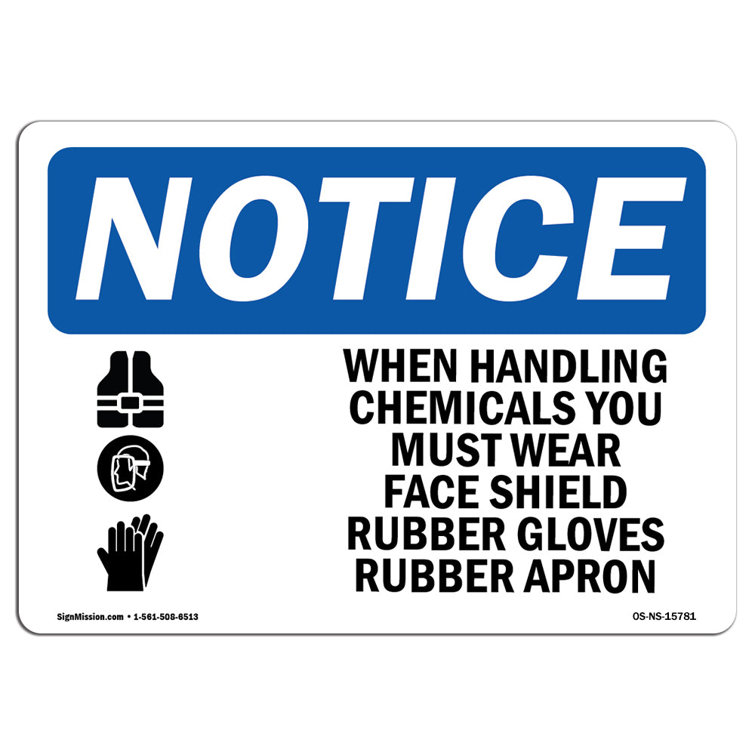 SignMission Handling Chemicals Wear PPE Sign | Wayfair